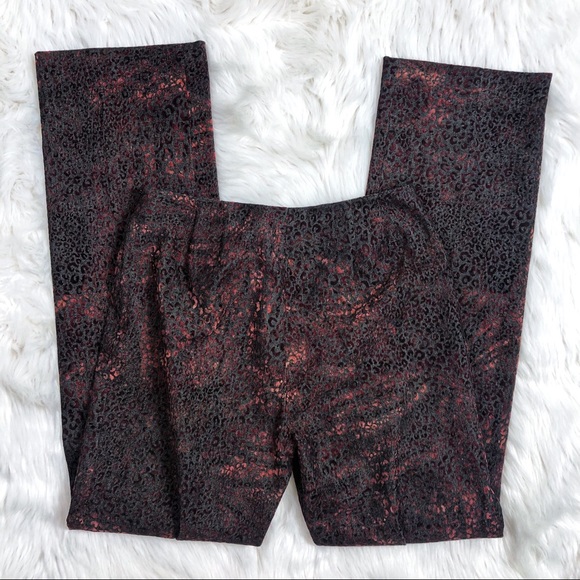 Ecetera Burgundy Leopard Burnout Pants - Picture 5 of 5